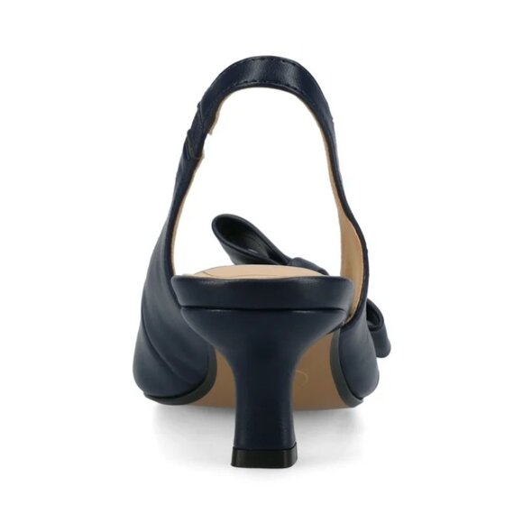 Journee Women Paloma Sling Back Pointed Toe Kitten Heel Pumps - Picture 3 of 7